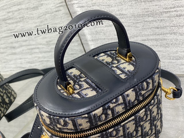Dior专柜新款迪奥顶级原单蓝色老花手提肩背化妆盒 djfk1132